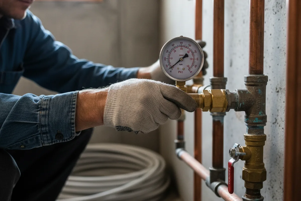 Pressure testing a repaired line during Water Line Repair in Port Richey
